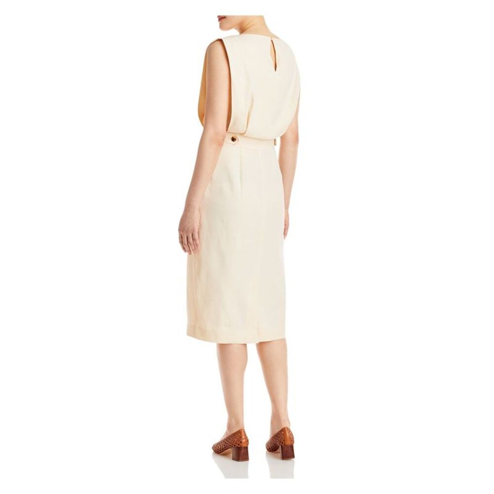 LAFAYETTE 148 NEW YORK Womens Beige Back Slit Unlined Sleeveless Blouson Dress 2 - Picture 2 of 2